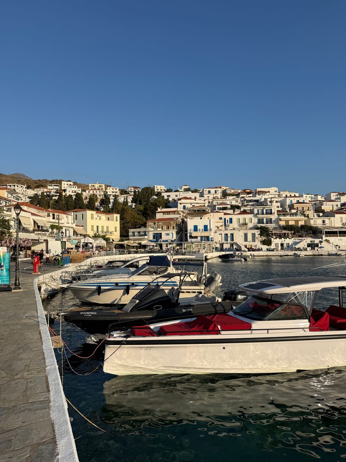 Boats in an Andros harbor
