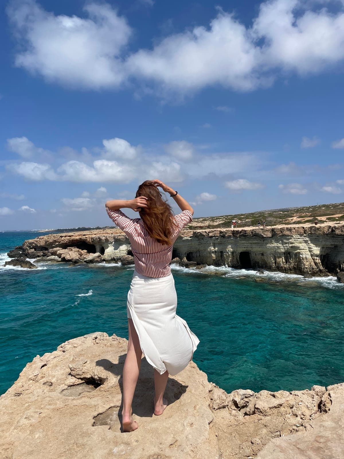 Katarina on the cliffs of the Cyprus coast